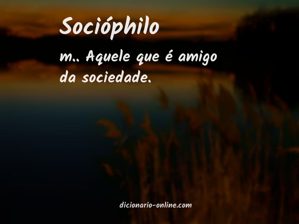 Significado de socióphilo