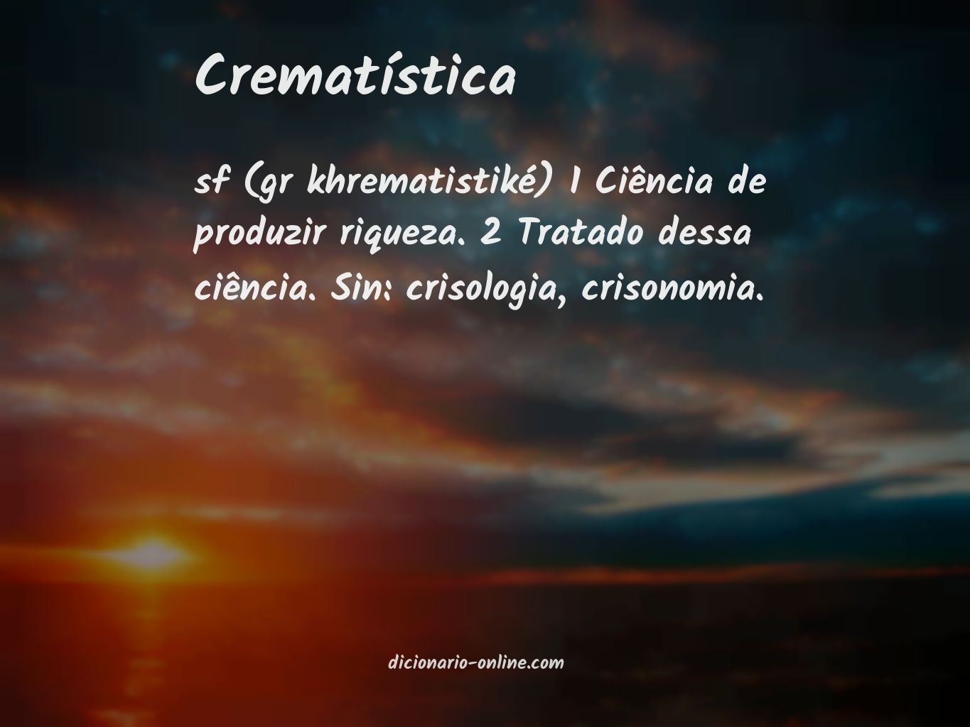 Significado de crematística