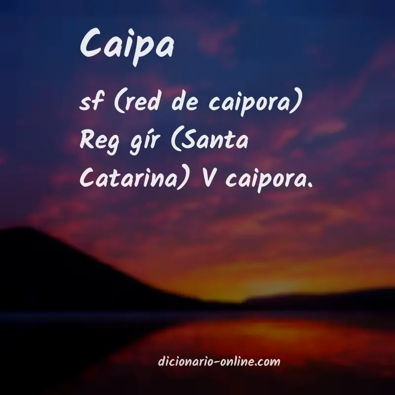Significado de caipa