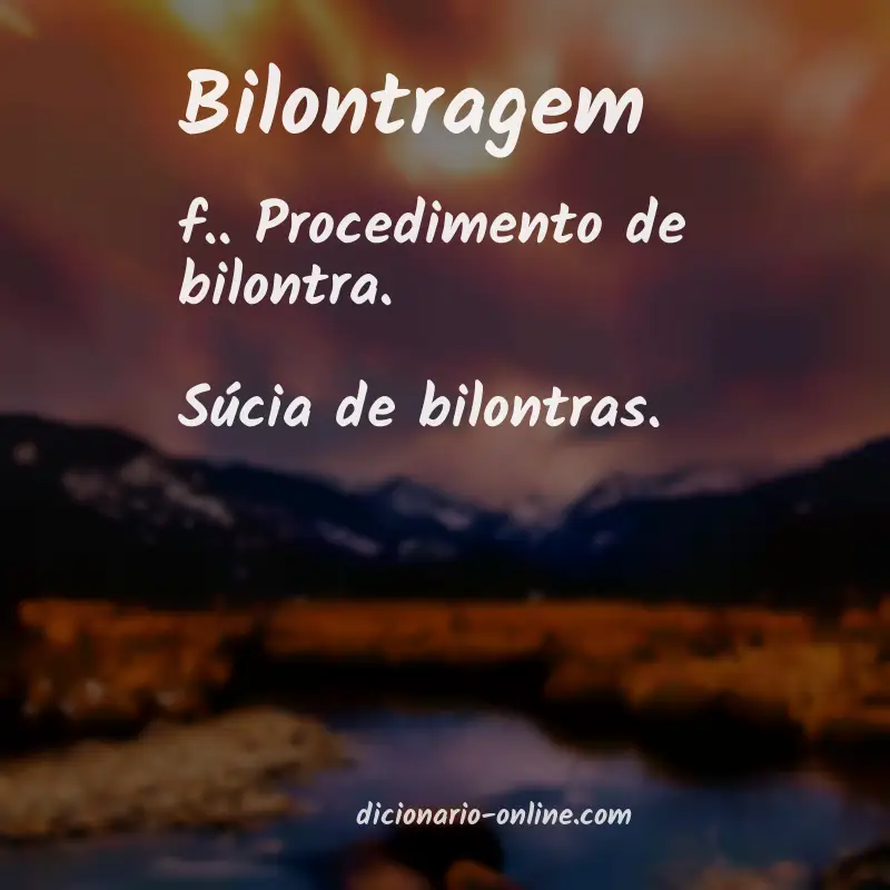 Significado de bilontragem