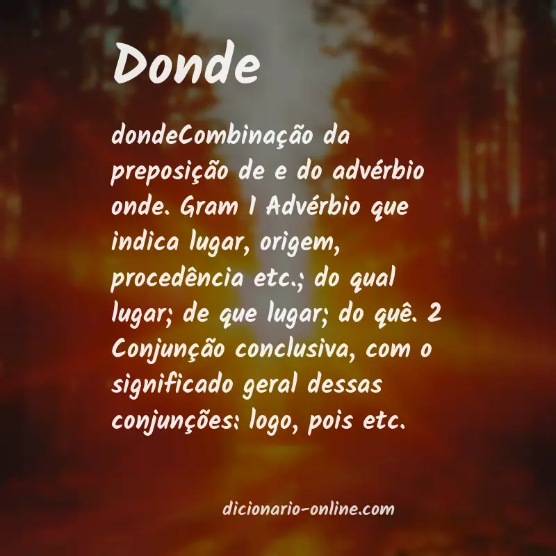Significado de donde