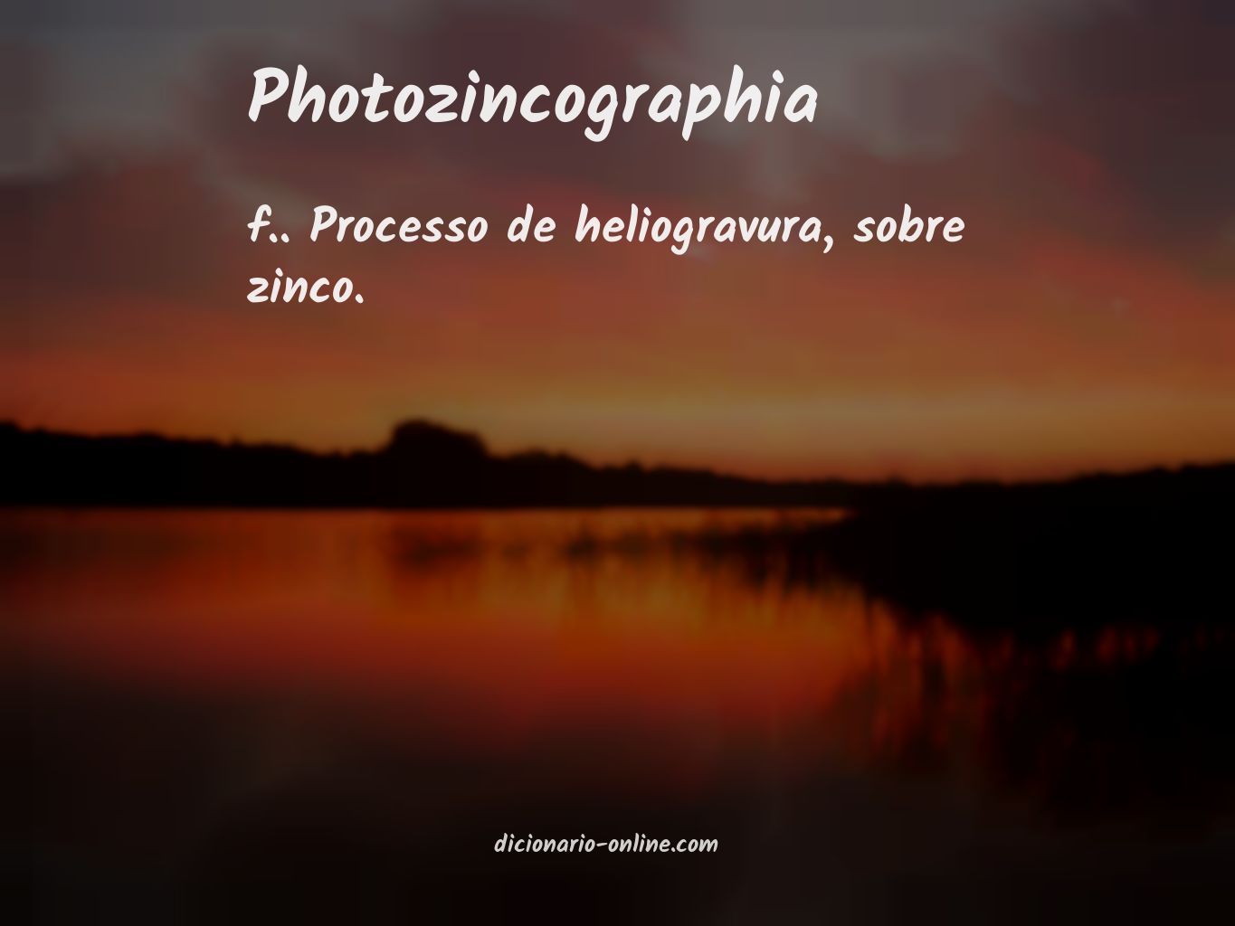 Significado de photozincographia