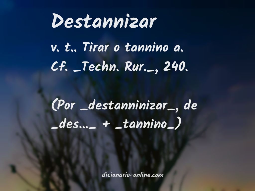 Significado de destannizar