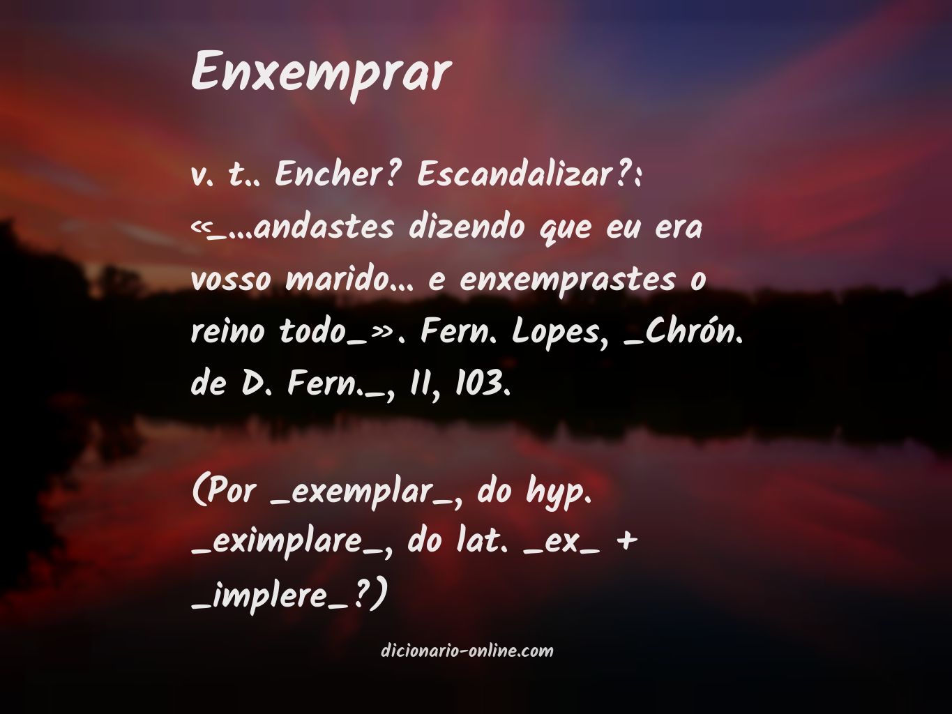 Significado de enxemprar