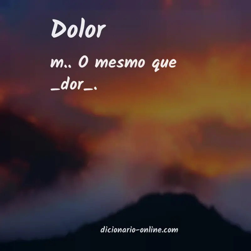 Significado de dolor