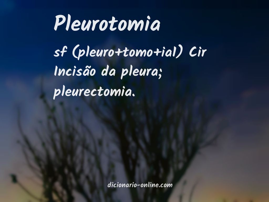 Significado de pleurotomia