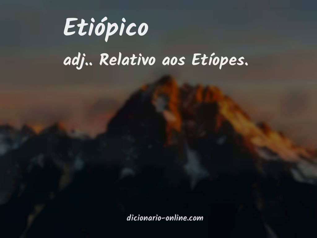 Significado de etiópico