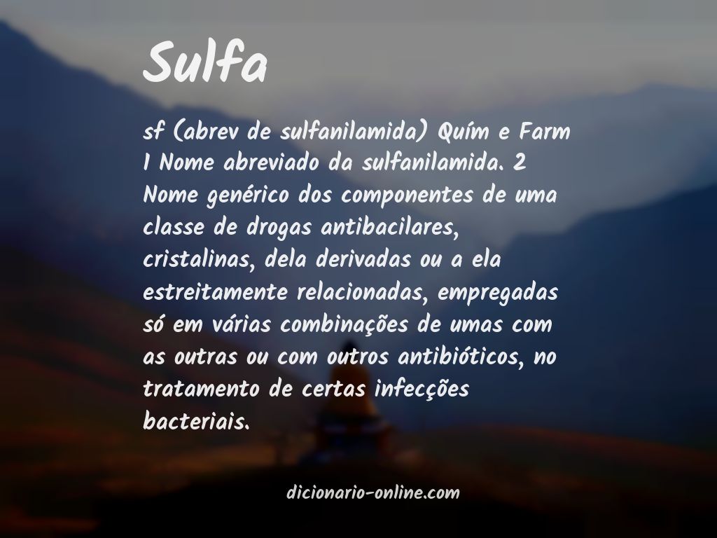 Significado de sulfa