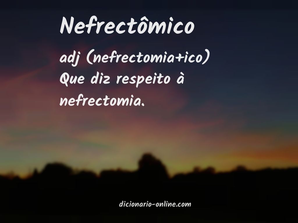 Significado de nefrectômico