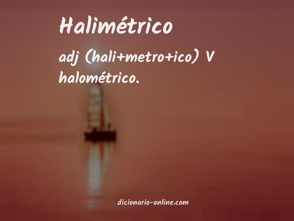 Significado de halimétrico