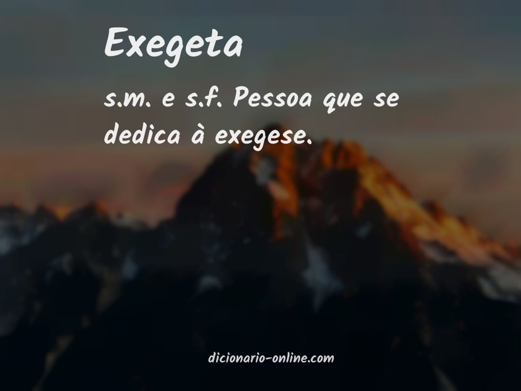 Significado de exegeta