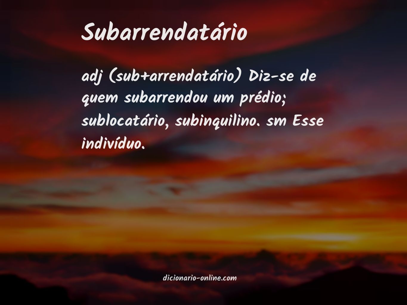 Significado de subarrendatário