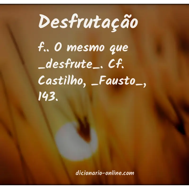 Significado de desfrutação