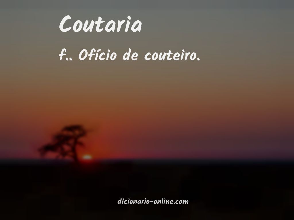 Significado de coutaria