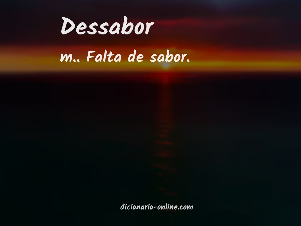 Significado de dessabor