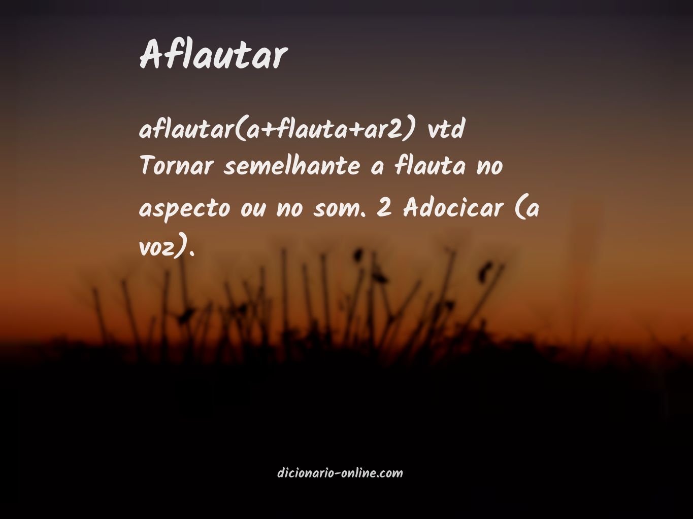 Significado de aflautar