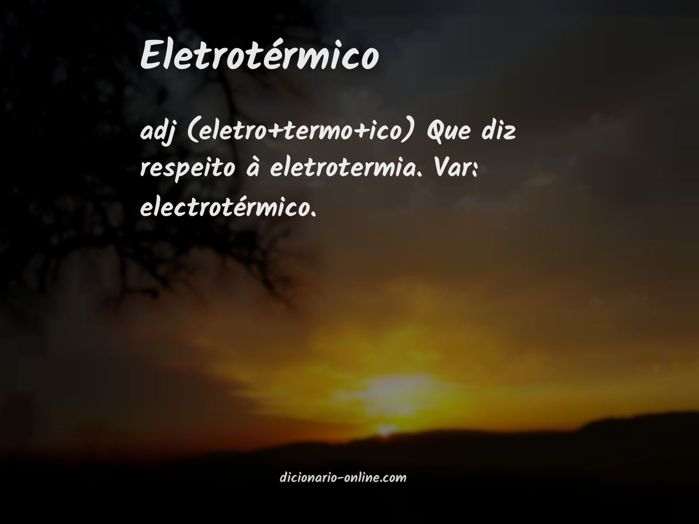 Significado de eletrotérmico