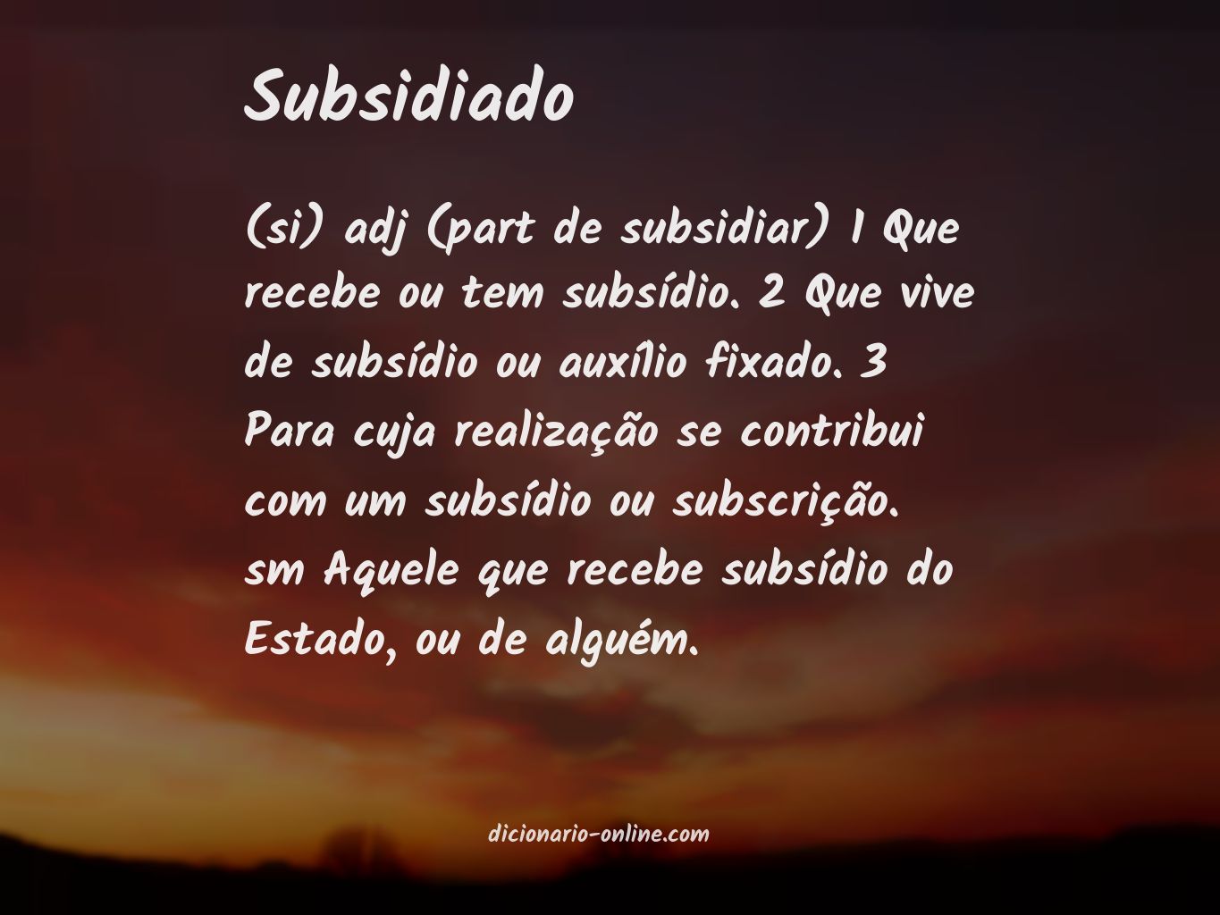 Significado de subsidiado