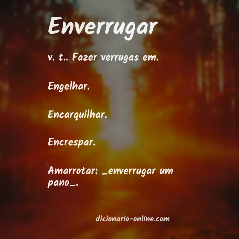 Significado de enverrugar