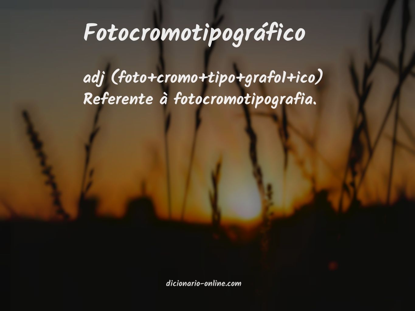 Significado de fotocromotipográfico