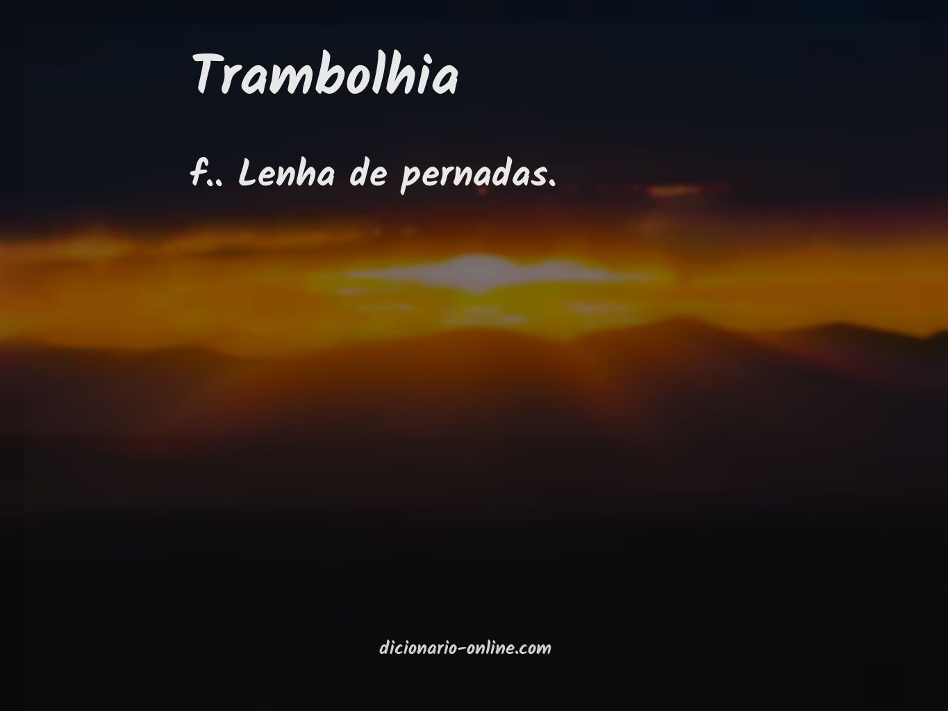 Significado de trambolhia