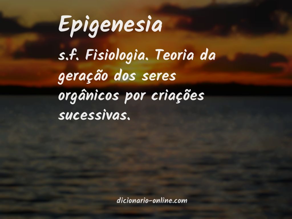 Significado de epigenesia