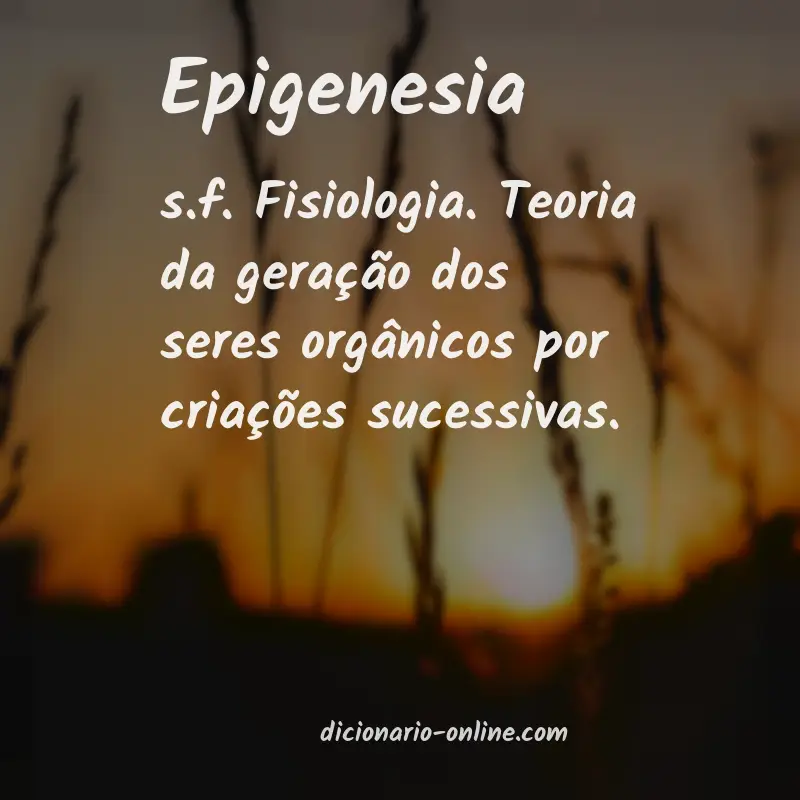 Significado de epigenesia