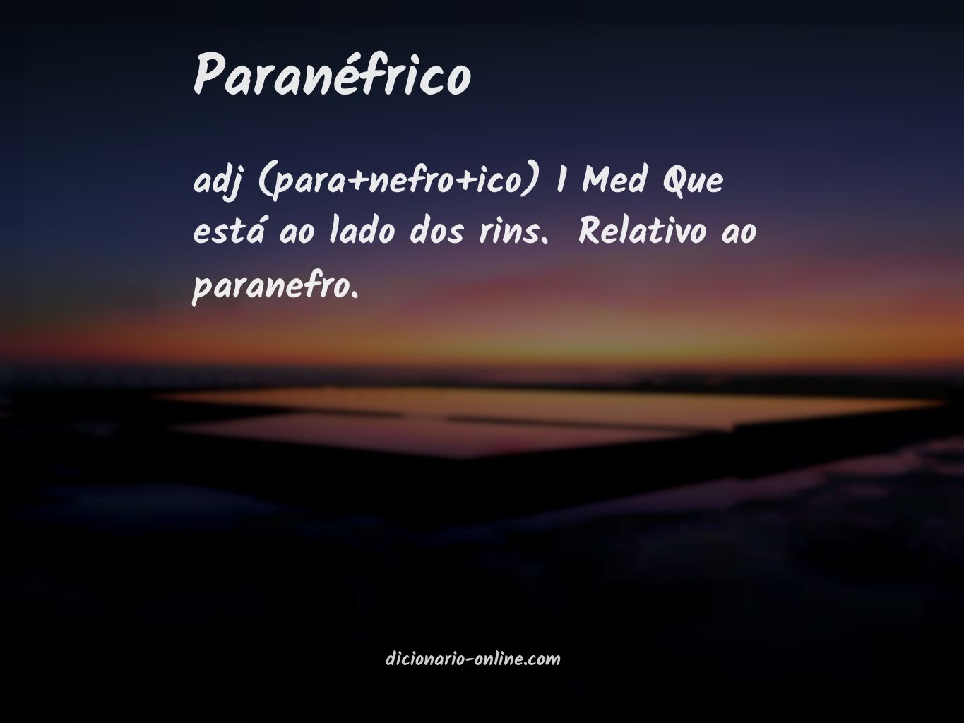 Significado de paranéfrico