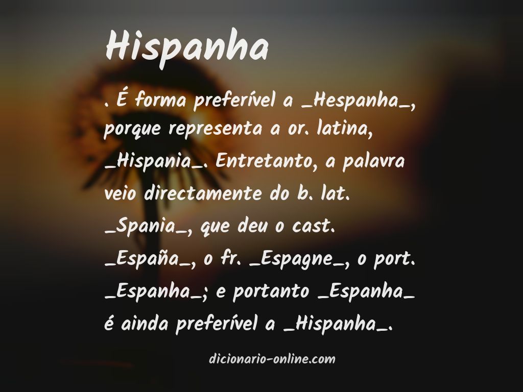 Significado de hispanha