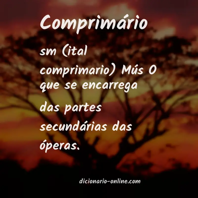 Significado de comprimário