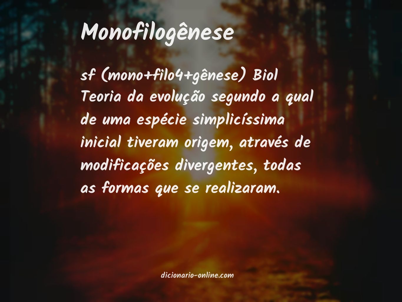 Significado de monofilogênese