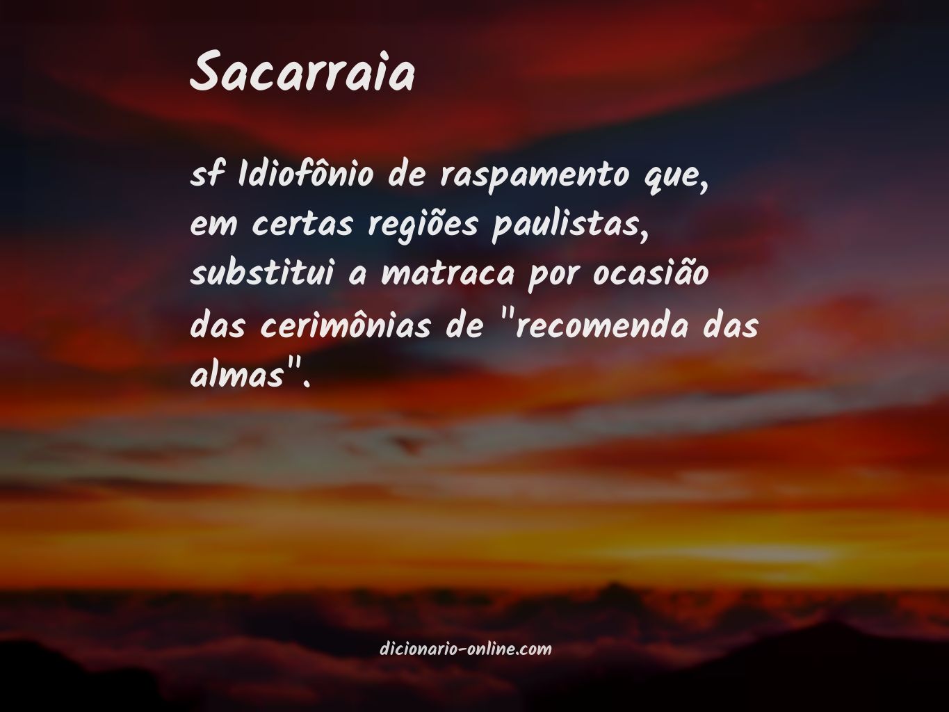 Significado de sacarraia