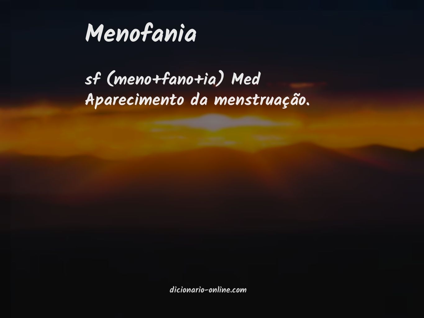 Significado de menofania