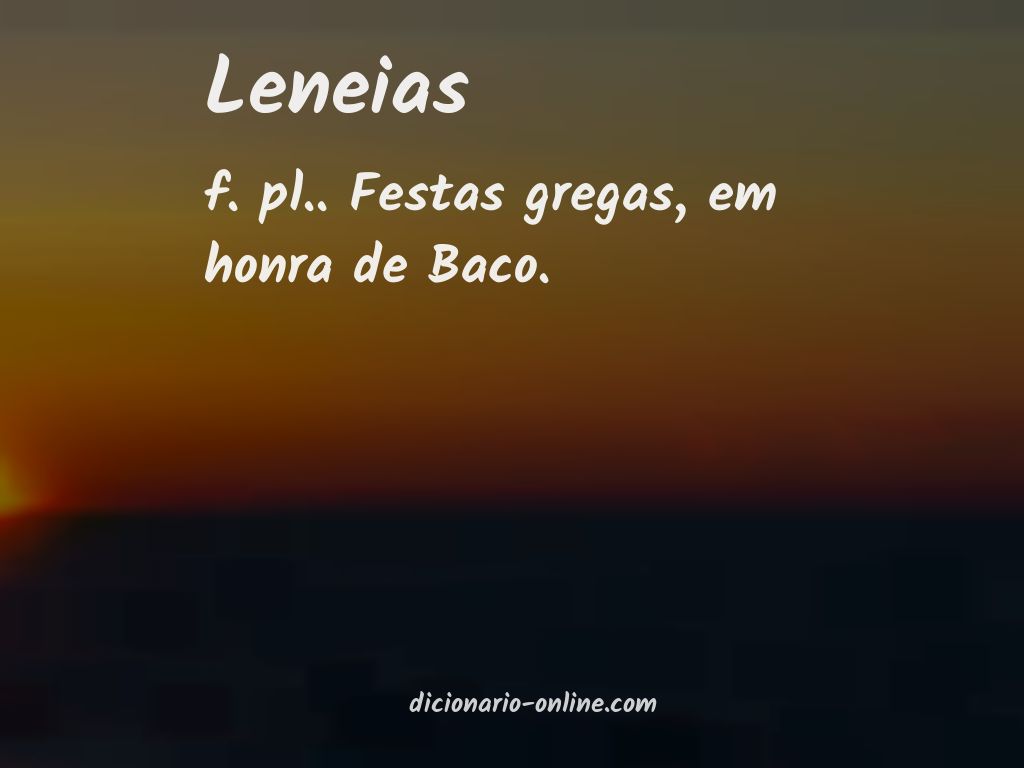 Significado de leneias