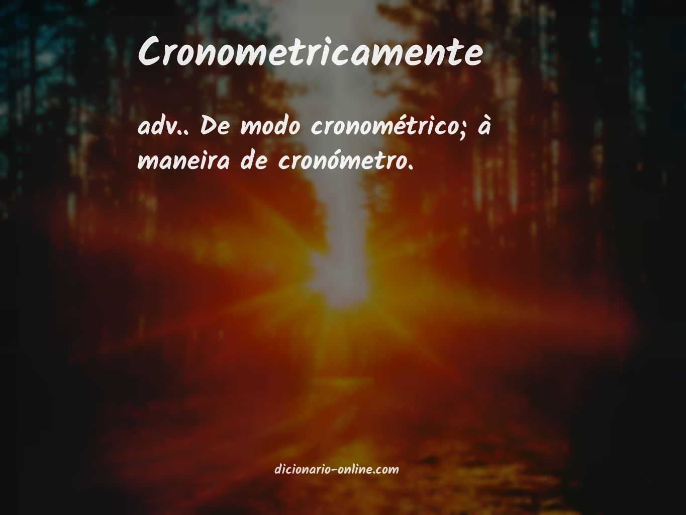 Significado de cronometricamente