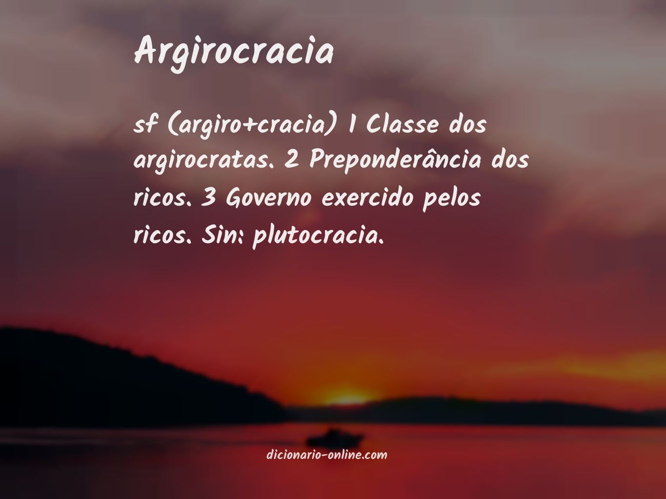 Significado de argirocracia