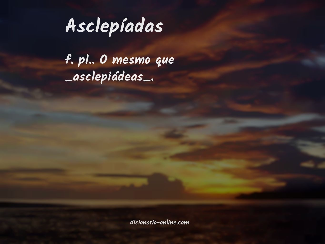 Significado de asclepíadas