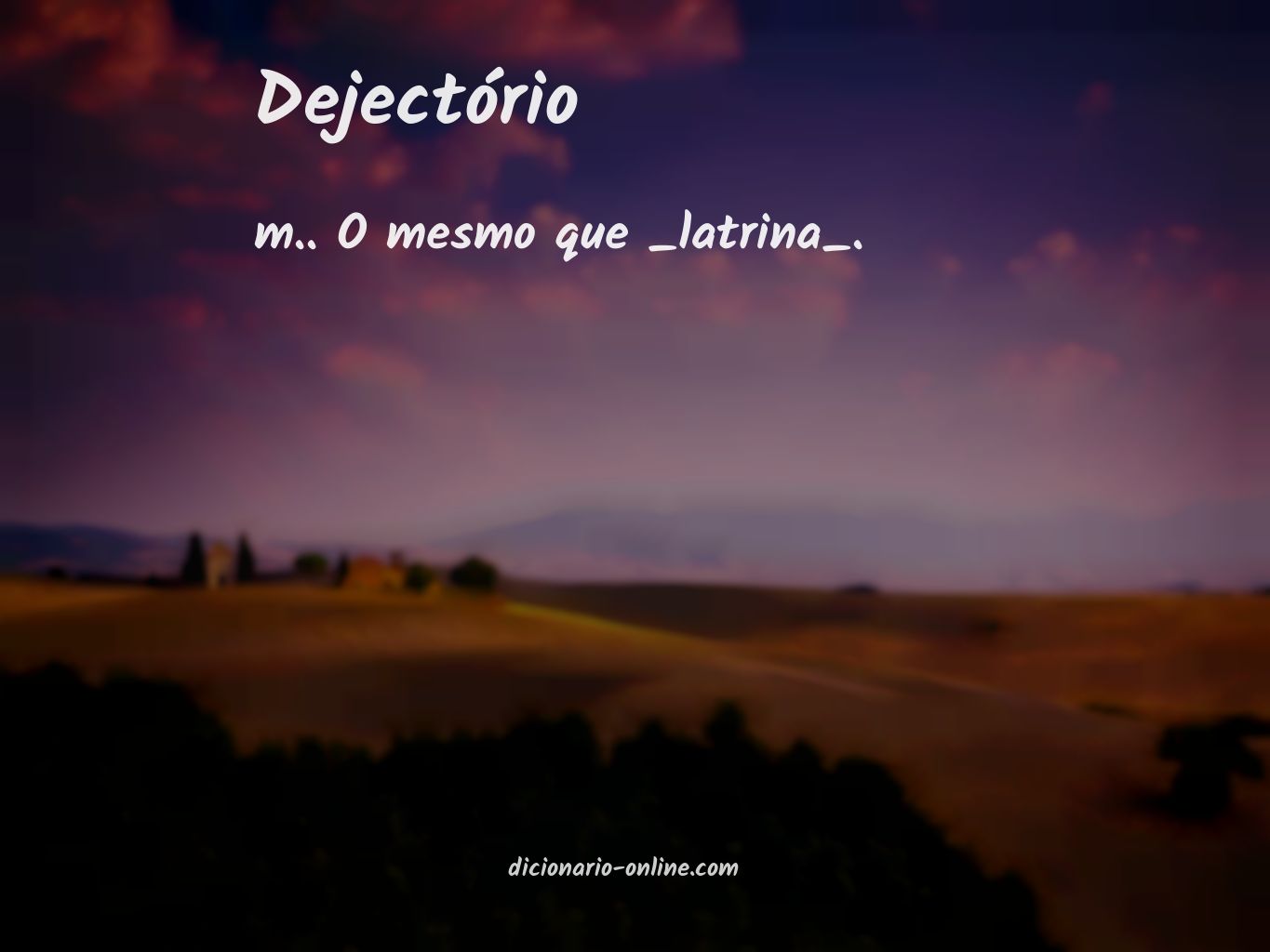 Significado de dejectório