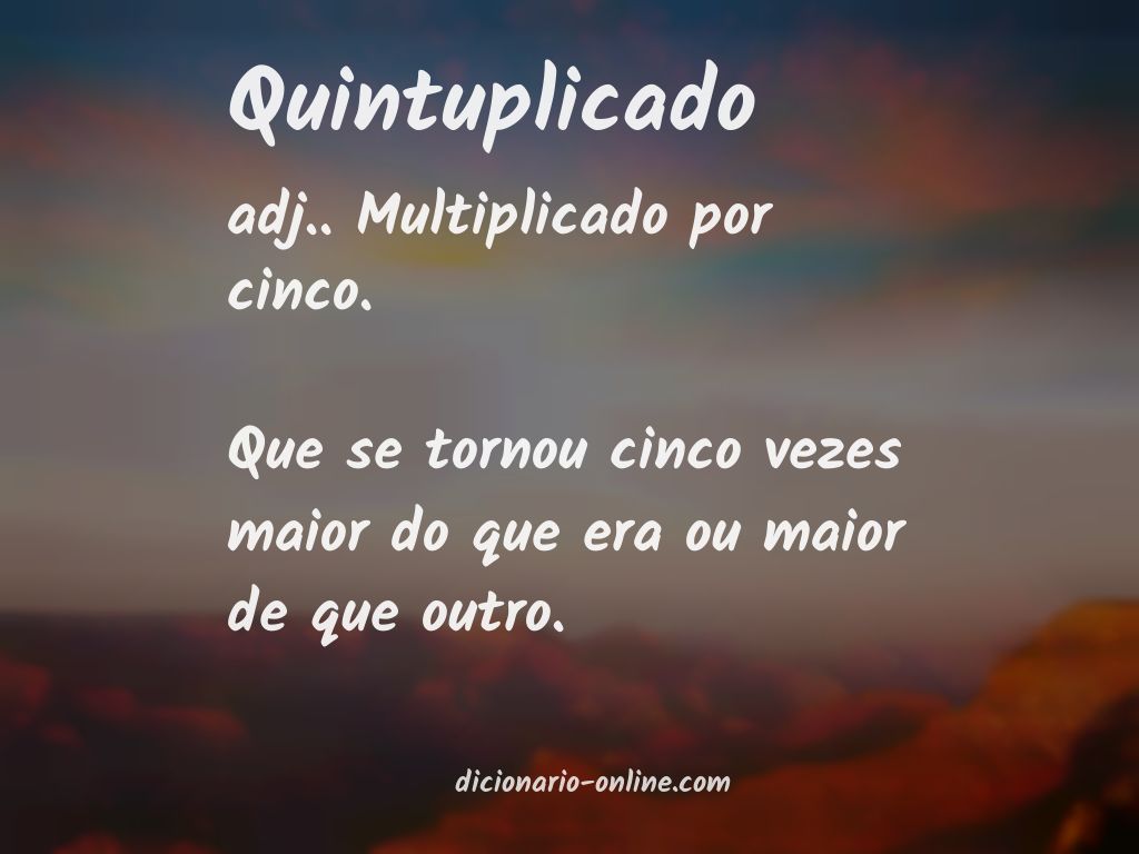 Significado de quintuplicado