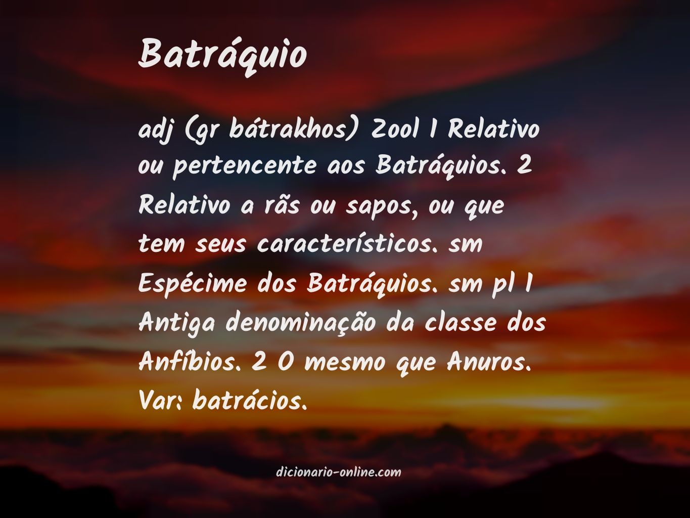 Significado de batráquio