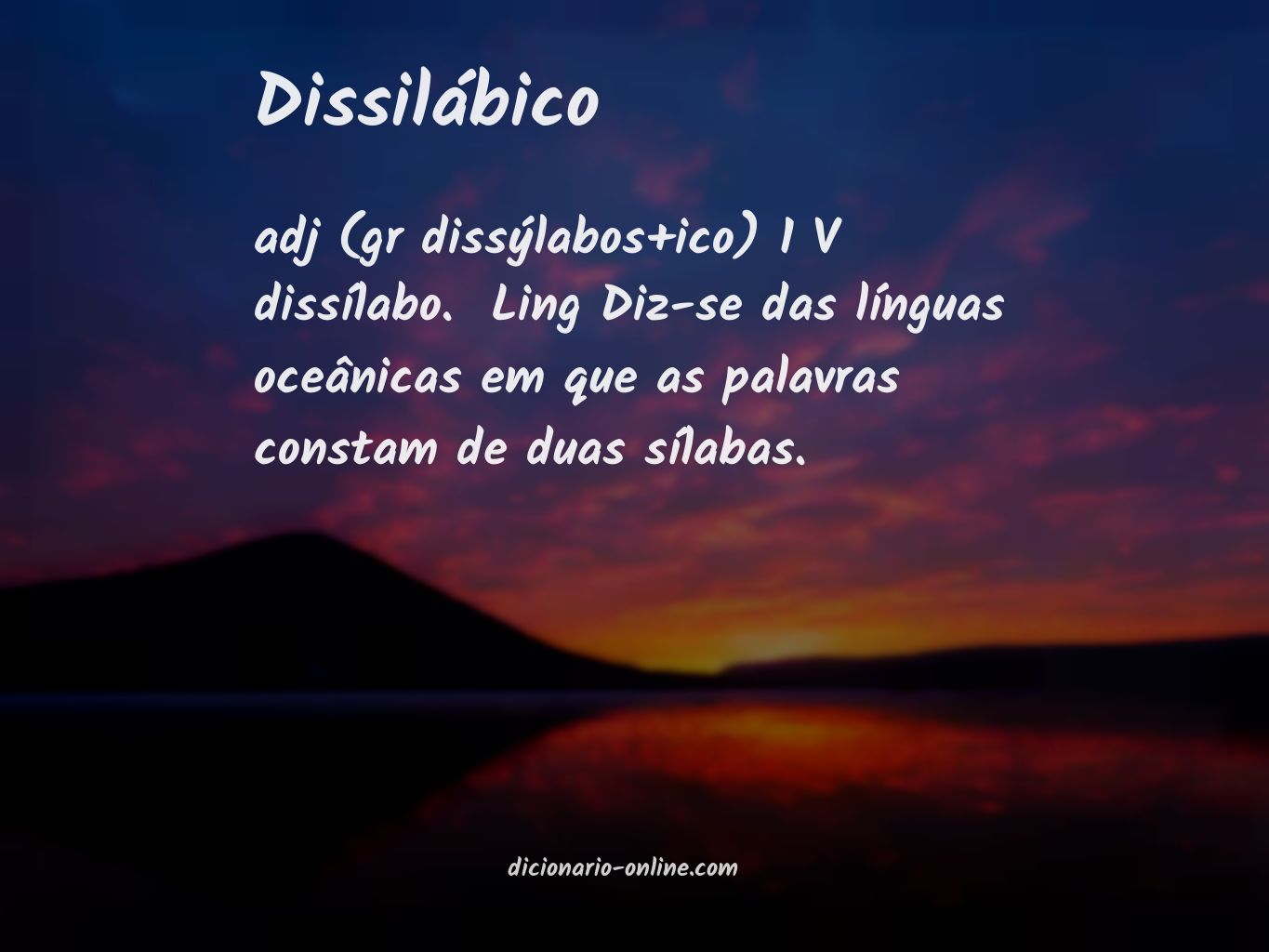 Significado de dissilábico