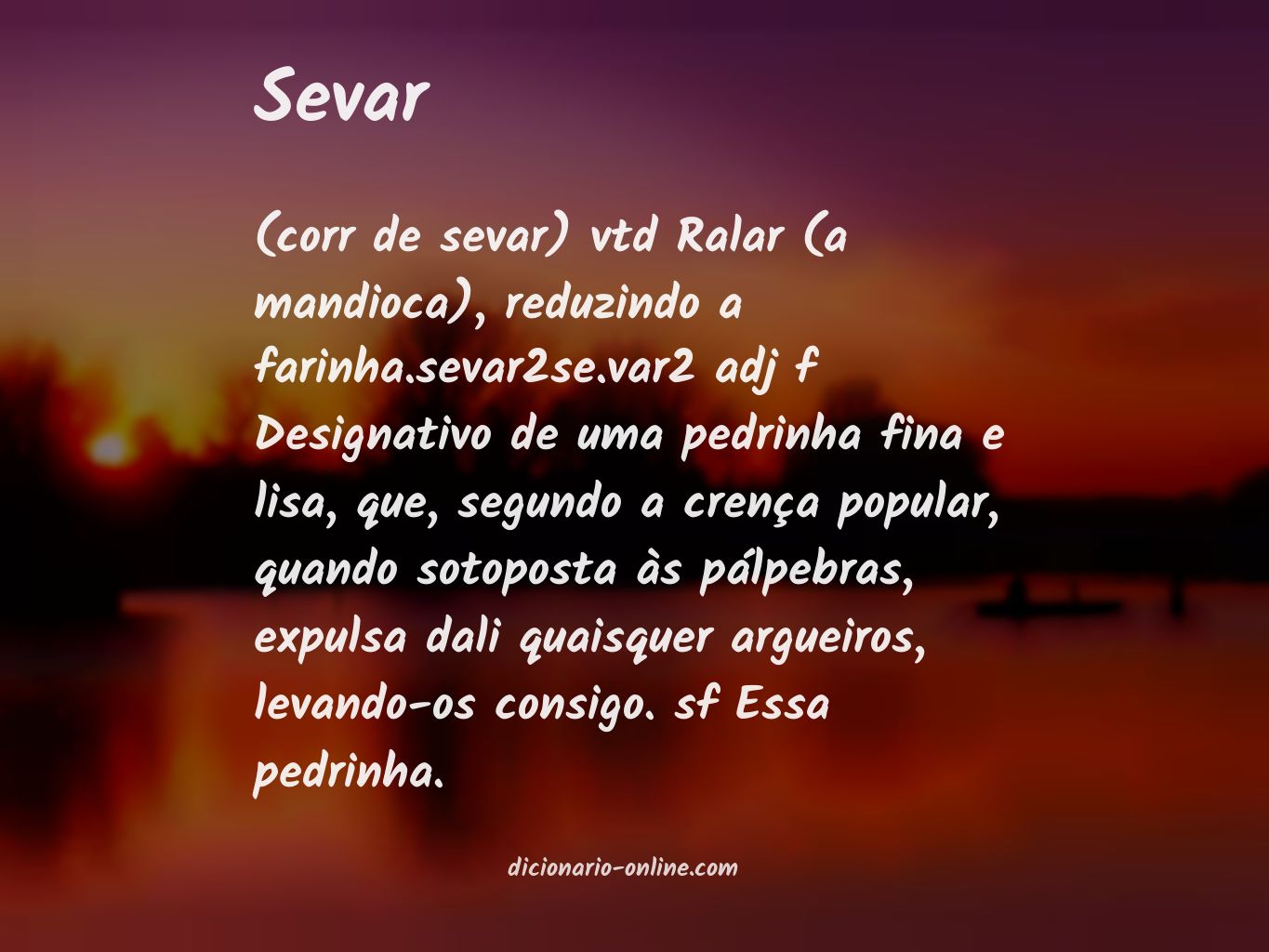 Significado de sevar