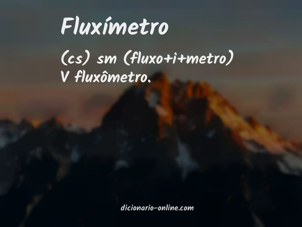 Significado de fluxímetro