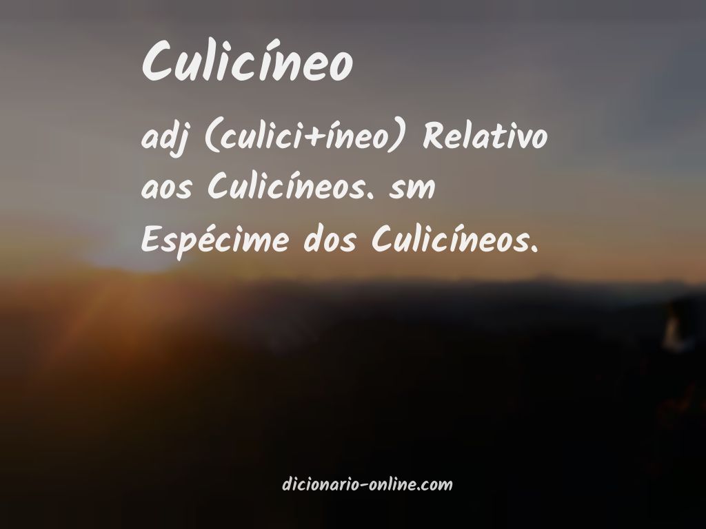 Significado de culicíneo