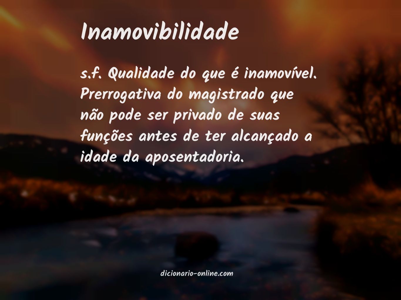 Significado de inamovibilidade