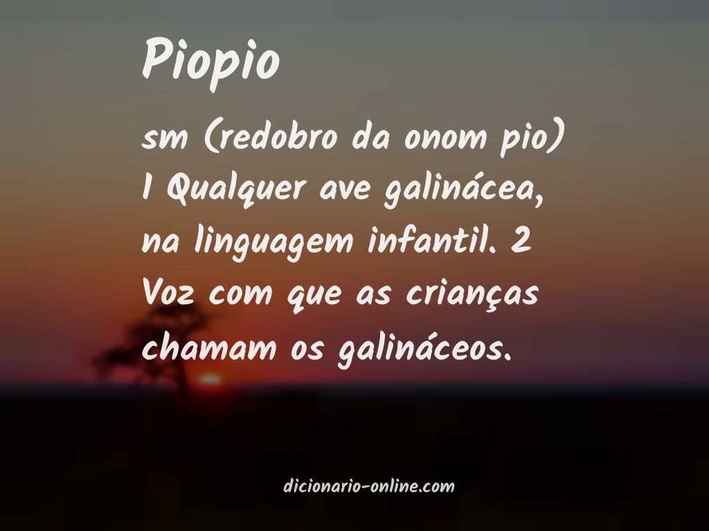 Significado de piopio