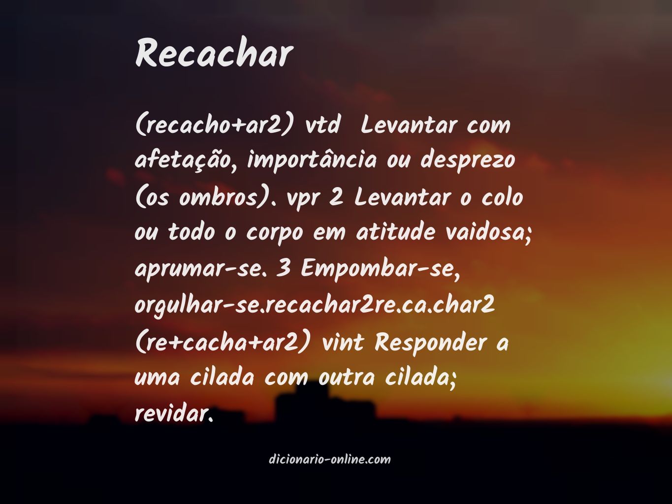 Significado de recachar