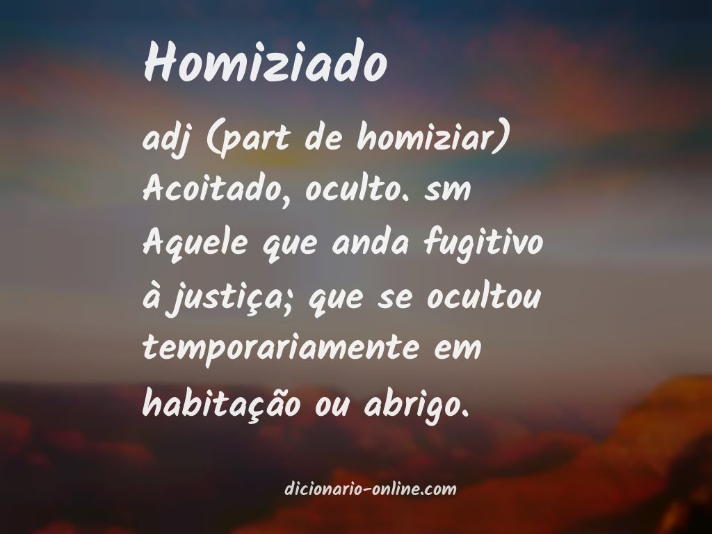 Significado de homiziado