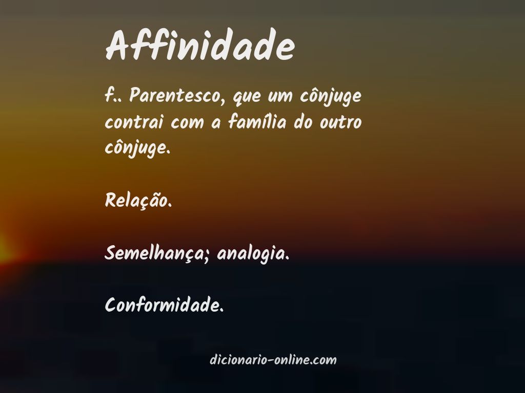 Significado de affinidade