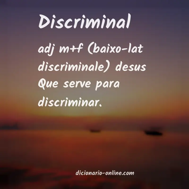 Significado de discriminal